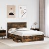 vidaXL Bettrahmen Ger&auml;ucherte Eiche 140 x 190 cm Ingenieurs Holz