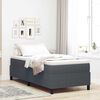 vidaXL Boxspringbett Dunkelgrau und Wei&szlig; 90 x 190 cm Cordstoff