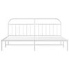 vidaXL Bettgestell mit Kopfteil Metall Wei&szlig; 193x203 cm