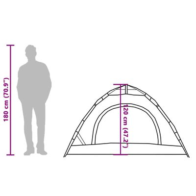 vidaXL Campingzelt 2 Personen Grün Quick Release