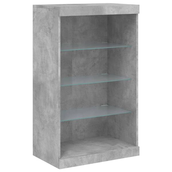 vidaXL Sideboard mit LED-Leuchten Betongrau 60,5x37x100 cm