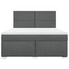 vidaXL Boxspringbett mit Matratze Dunkelgrau 180x200 cm Stoff