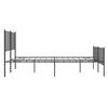 vidaXL Bettgestell mit Kopf- und Fu&szlig;teil Metall Schwarz 120x200 cm