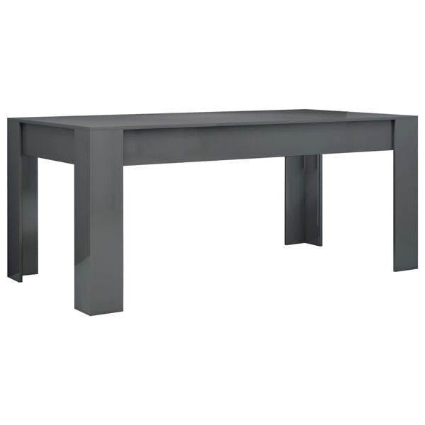 vidaXL Esstisch Hochglanz-Grau 180x90x76 cm Holzwerkstoff