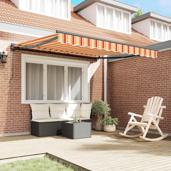 vidaXL Einziehbare Markise Mehrfarbig 350 x 250 cm Aluminium und Stoff