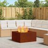 vidaXL Feuerstelle Braun 80 x 80 x 40 cm Wetterfeststahl