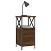vidaXL Nachttische 2 Stk. Braun Eiche 34x35,5x70 cm Holzwerkstoff