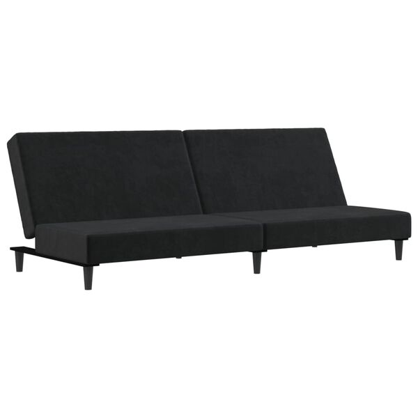 vidaXL Schlafsofa 2-Sitzer Schwarz Samt