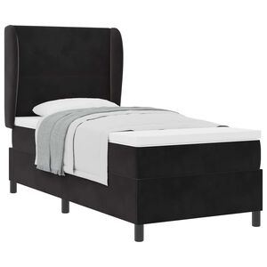 vidaXL Boxspringbett mit Matratze Schwarz 200 x 80 cm Polyester