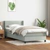 vidaXL Boxspringbett mit Matratze Hellgrau 90x220 cm Samt