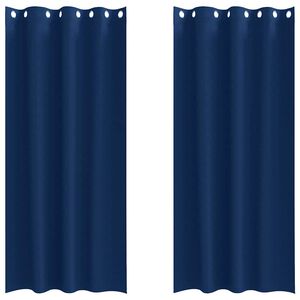 vidaXL Verdunkelungs-Vorh&auml;nge mit Ringen 2 stk. Dunkelblau Polyester