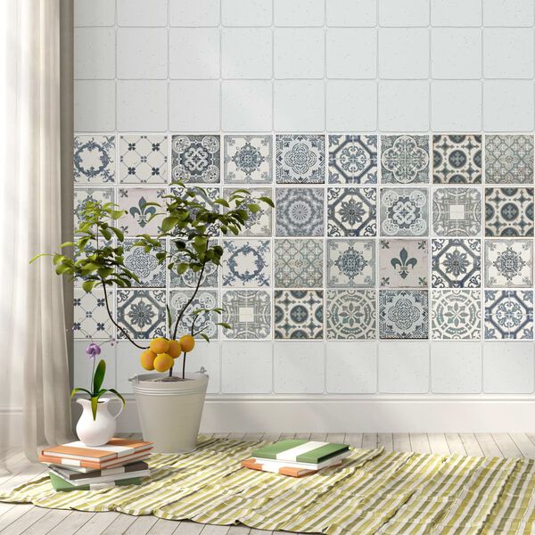 WALPLUS Wandtattoo Azulejo 24 Stk. Vintage Blau 10 x 10cm