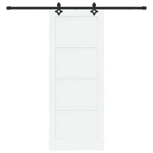vidaXL Schiebet&uuml;r ORKDAL Wei&szlig; 83 x 211 cm Massives Kiefernholz