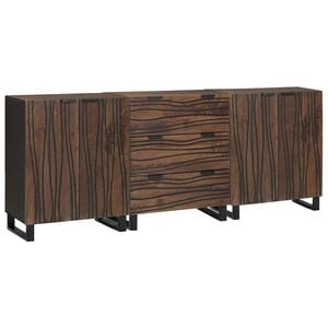 vidaXL Sideboard Set 3 stk. Braun 180 x 33 x 75 cm Massivholz Mango