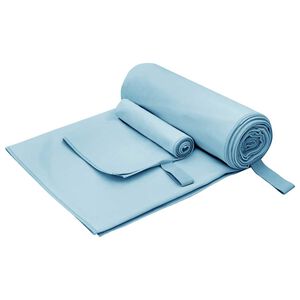 vidaXL Sporthandtuch Set 2 Stk. Blau 50 x 30 cm, 200 x 100 cm