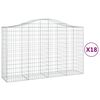 vidaXL Gabionen mit Hochbogen 18Stk. 200x50x120/140cm Verzinktes Eisen