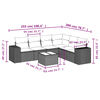 vidaXL 7-tlg. Garten-Sofagarnitur mit Kissen Braun Poly Rattan