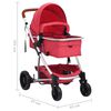 vidaXL 2-in-1-Kinderwagen Rot Aluminium