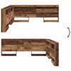 vidaXL Aufbewahrungskopfteil mit Regal Altholz 200 cm Holzwerkstoff