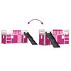 vidaXL Etagenbett mit Rutsche und Gardinen Rosa 80x200 cm