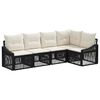 vidaXL Gartensofa-set 5 Stk. Schwarz Poly-Rattan