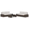 vidaXL 5-tlg. Garten-Lounge-Set Poly Rattan Braun