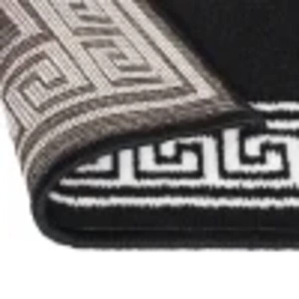 vidaXL Teppichl&auml;ufer BCF Schwarz mit Motiv 80x500 cm