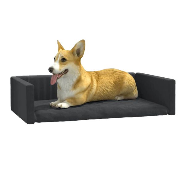vidaXL Kofferraum-Hundebett Schwarz 90x60 cm Leinenoptik