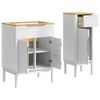 vidaXL Badezimmerm&ouml;bel-Set mit T&uuml;r FLORO 2 pcs Wei&szlig; Massivholz Kiefer