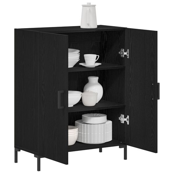 vidaXL Sideboard Schwarz Eichen-Optik 69,5 x 34 x 90 cm Holzwerkstoff