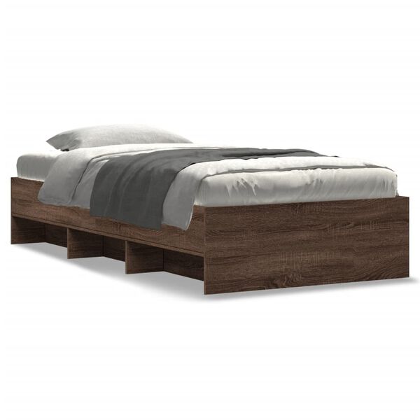 vidaXL Bettgestell ohne Matratze Braun Eiche 90x190 cm Holzwerkstoff