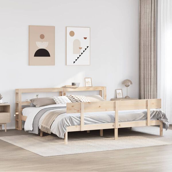 vidaXL Massivholzbett ohne Matratze 200x200 cm Kiefer