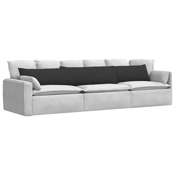 vidaXL Sofakissen 2 St&uuml;ck Schwarz 200 x 40 cm Stoff