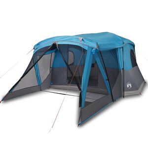 vidaXL Campingzelt mit Vorzelt 4 Personen Blau Wasserdicht