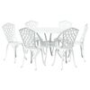vidaXL Garten Essgruppe 7 pcs Wei&szlig; Aluminium