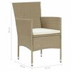 vidaXL 9-tlg. Garten-Essgruppe mit Kissen Poly Rattan Beige