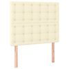 vidaXL Boxspringbett mit Matratze Creme 90x200 cm Kunstleder