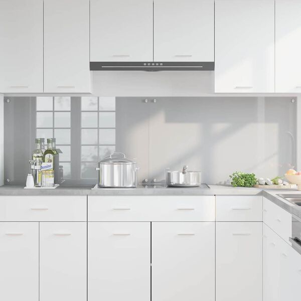 vidaXL K&uuml;chenr&uuml;ckwand 2 pcs Hellgrau 100 x 60 cm Geh&auml;rtetes Glas