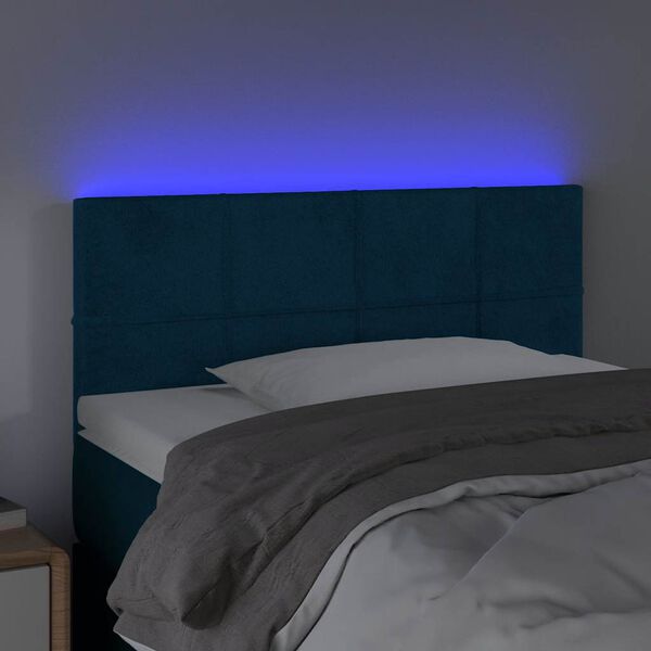 vidaXL LED Kopfteil Dunkelblau 100x5x78/88 cm Samt
