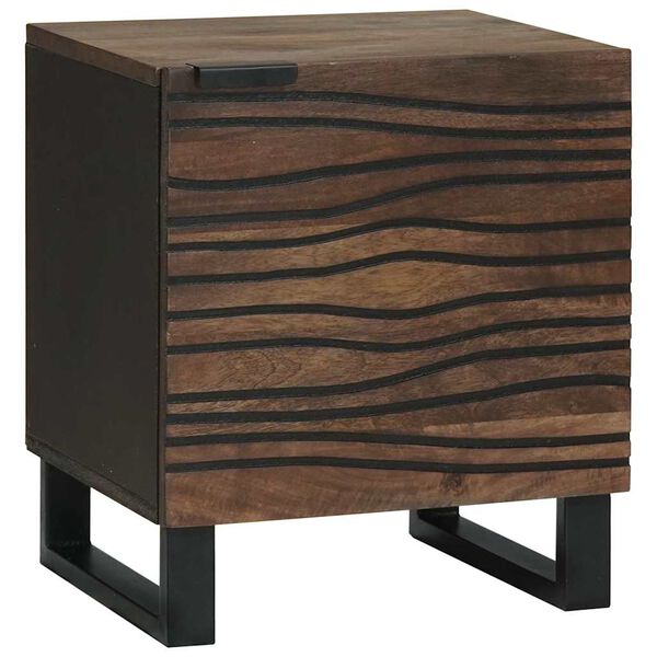 vidaXL Nachttisch 2 pcs Walnuss 40 x 33 x 46 cm Massivholz Akazie