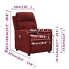 vidaXL Massagesessel mit Aufstehhilfe Weinrot Stoff