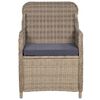 vidaXL 5-tlg. Garten-Essgruppe mit Kissen Poly Rattan Braun