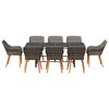vidaXL Garten Essgruppe mit Kissen 9 pcs Grau Poly-Rattan