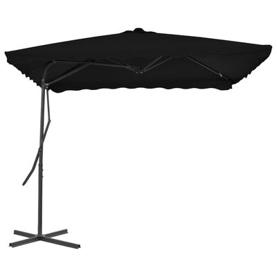 vidaXL Sonnenschirm mit Stahl-Mast 250x250x230 cm Schwarz