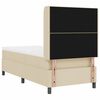 vidaXL LED Boxspringbett mit Matratze Creme 90 x 200 cm Stoff