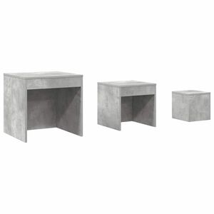 vidaXL Satztische 3-tlg. Betongrau Holzwerkstoff
