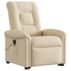 vidaXL Elektrischer Massagesessel mit Aufstehhilfe Creme Stoff
