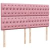 vidaXL Ottoman-Bett mit Matratzen Rosa 160x200 cm Samt