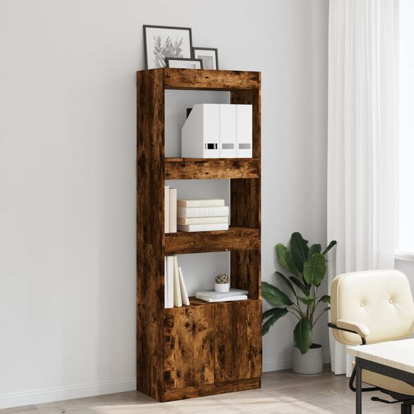 vidaXL Highboard 63x33x180 cm R&auml;uchereiche Holzwerkstoff