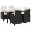 vidaXL Garten Essgruppe 5 stk. Schwarz und Cremewei&szlig; Poly-Rattan